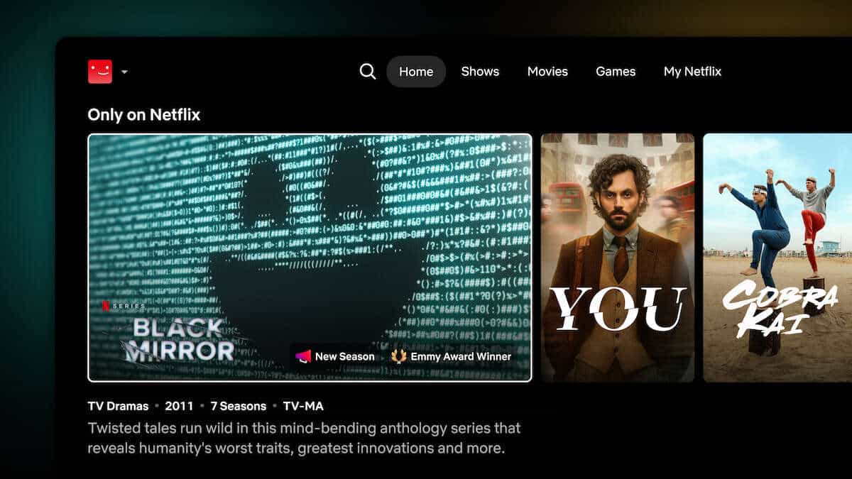 Netflix 電視介面大翻新：新增獨立「遊戲」分頁，讓找遊戲更方便！